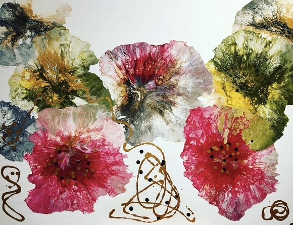 ‘Delicate Flowers acrylic blow-out’