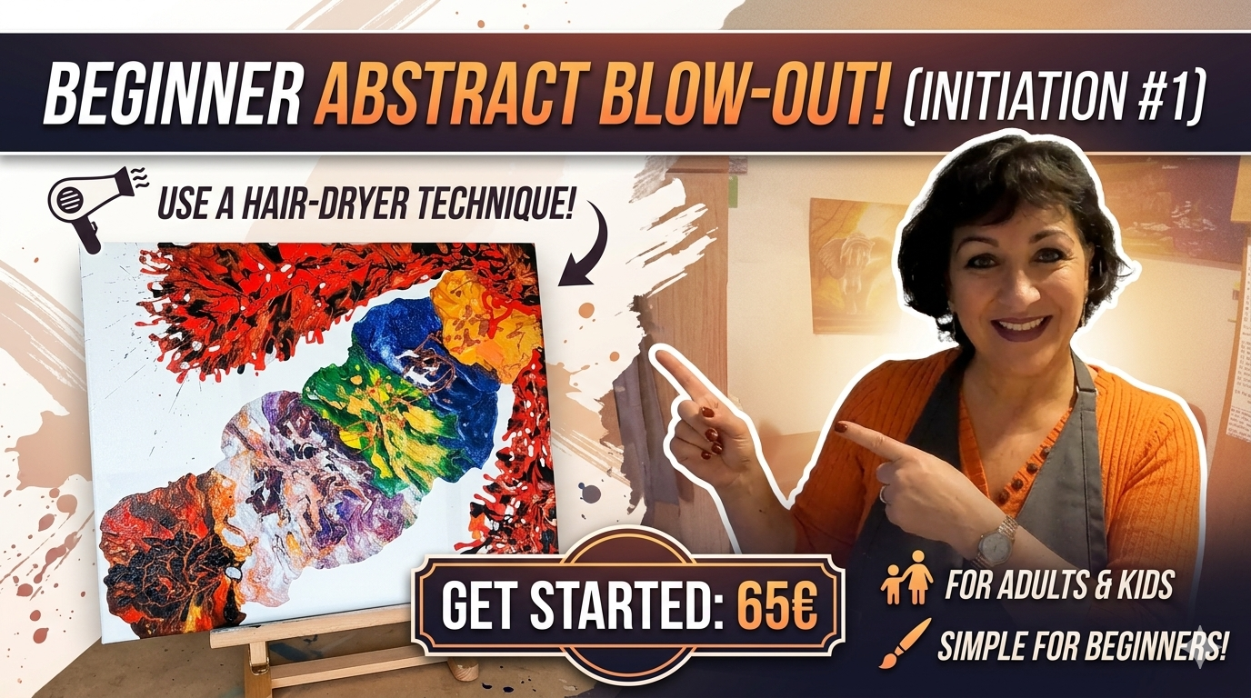 ‘Initiation Number 1 in Abstract, blow-out Painting’ - (for adults & children)